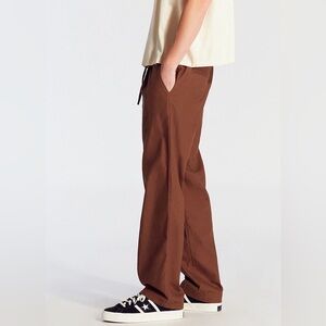 Brown Men's Casual Straight-Leg Pants